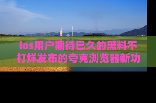 ios用户期待已久的黑料不打烊发布的夸克浏览器新功能上线啦！