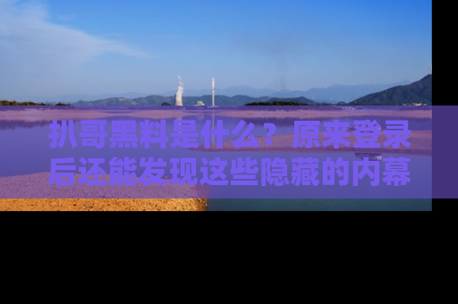 扒哥黑料是什么？原来登录后还能发现这些隐藏的内幕！