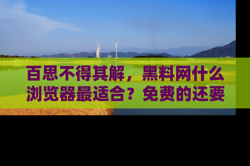 百思不得其解，黑料网什么浏览器最适合？免费的还要能吃瓜太难了！