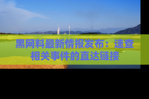 黑网料最新情报发布：速查相关事件的直达链接