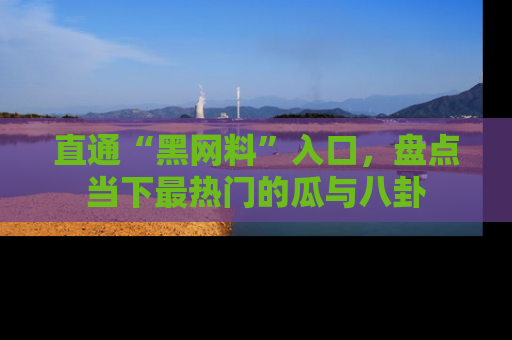直通“黑网料”入口,盘点当下最热门的瓜与八卦