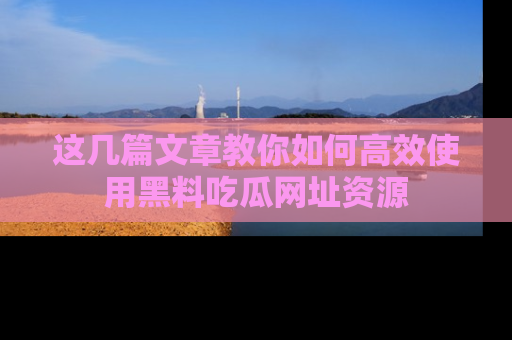 这几篇文章教你如何高效使用黑料吃瓜网址资源